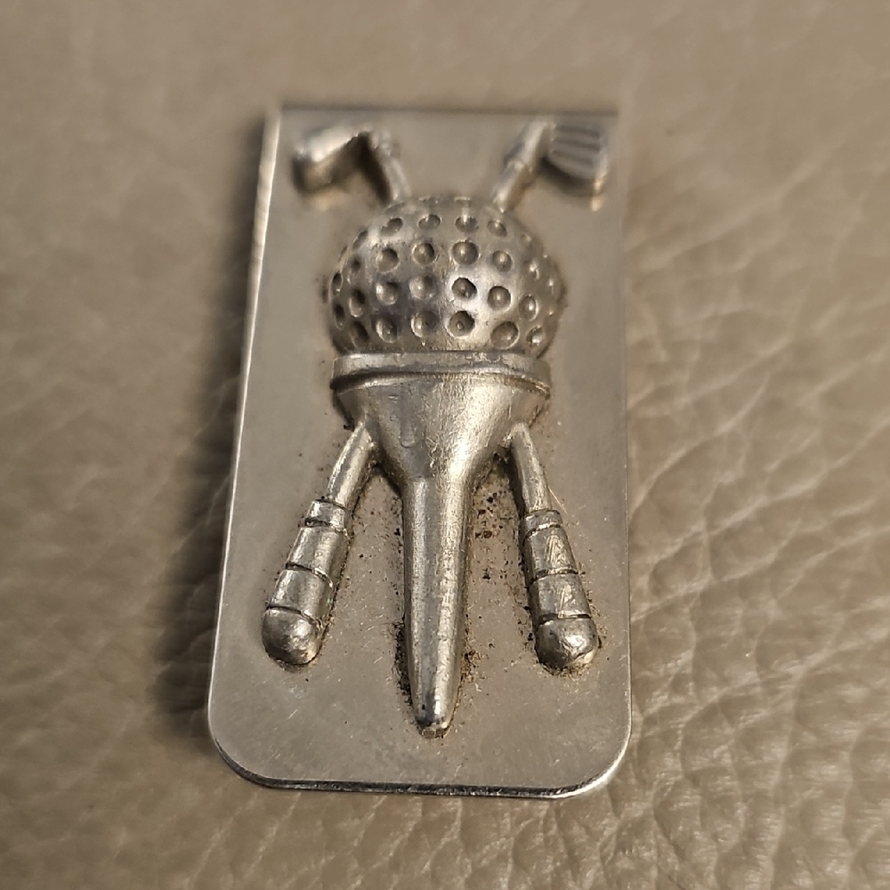 Silver Golf-Themed Money Clip